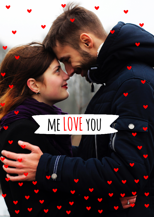 Valentijnskaarten - Valentijnskaart foto met hartjes