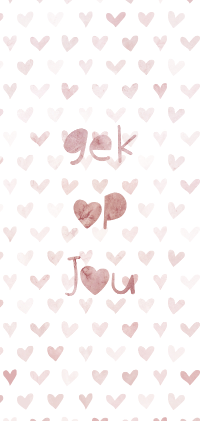 Valentijnskaart 'gek op jou' met geïllustreerde hartjes - Valentijnskaarten Valentijnskaarten - Valentijnskaart 'gek op jou' met geïllustreerde hartjes