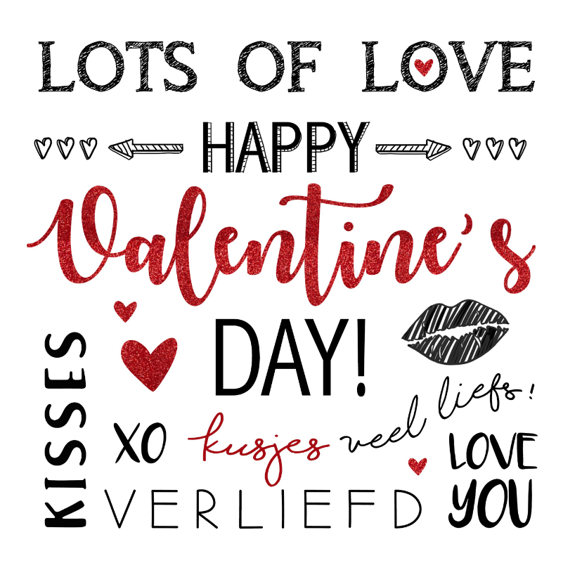 Valentijnskaart handlettering rood - Valentijnskaarten Valentijnskaarten - Valentijnskaart handlettering rood