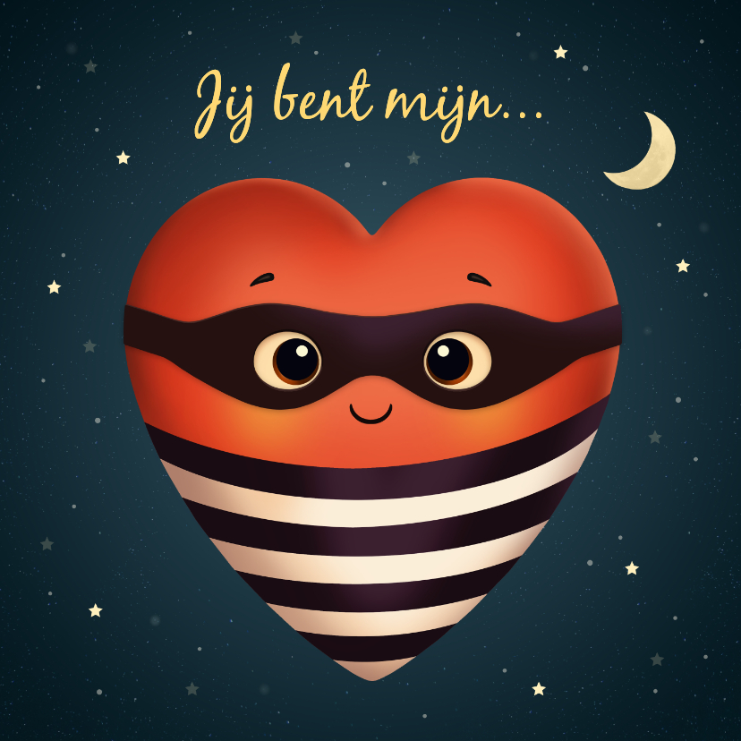 Valentijnskaarten - Valentijnskaart hartendief hartjes