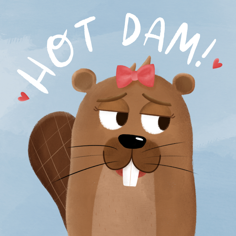 Valentijnskaarten - Valentijnskaart hot dam meisje