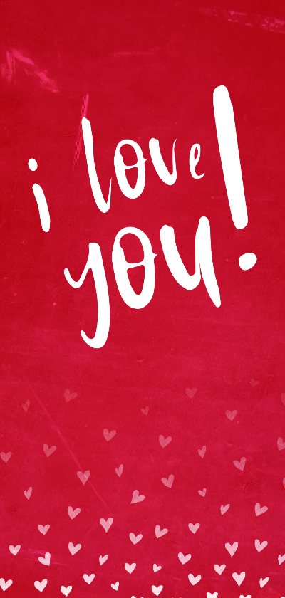 Valentijnskaarten - Valentijnskaart I love you met hartjes confetti