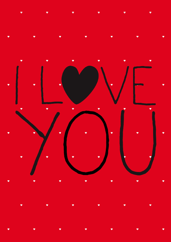 Valentijnskaart I love you red - Valentijnskaarten Valentijnskaarten - Valentijnskaart I love you red