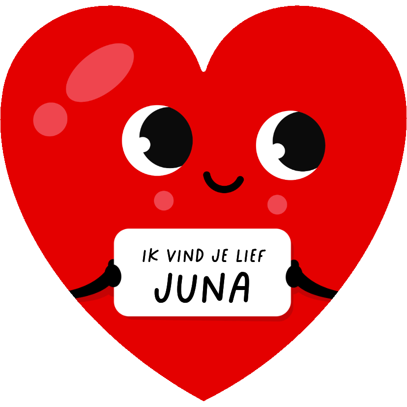 Valentijnskaarten - Valentijnskaart in hart vorm - lief hartje met oogjes