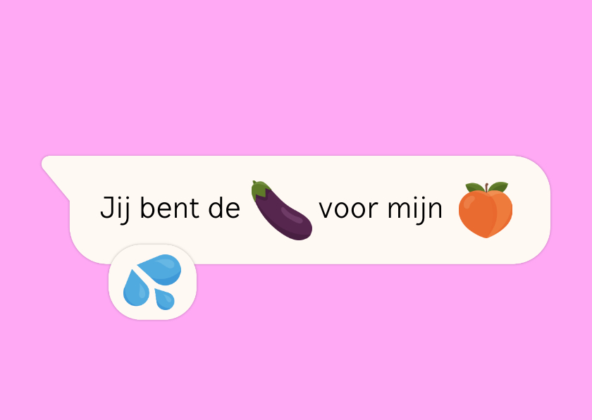 Valentijnskaarten - Valentijnskaart jij bent de aubergine voor mijn perzik