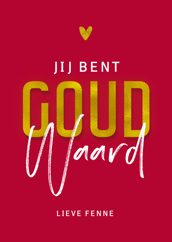 Valentijnskaart jij bent goud waard hartjes foto bedankt - Valentijnskaarten Valentijnskaarten - Valentijnskaart jij bent goud waard hartjes foto bedankt