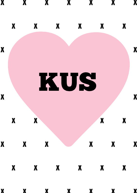 Valentijnskaarten - Valentijnskaart kus hart