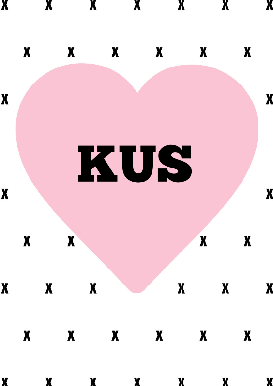 Valentijnskaart kus hart - Valentijnskaarten Valentijnskaarten - Valentijnskaart kus hart