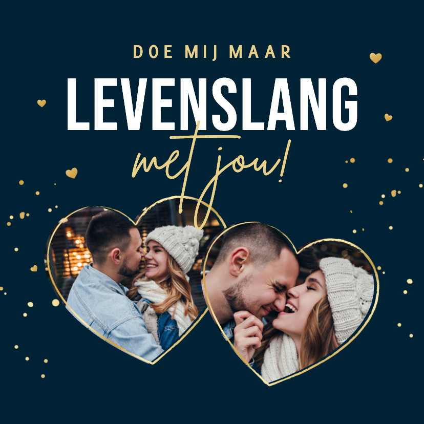 Valentijnskaarten - Valentijnskaart levenslang met jou hartjes foto persoonlijk