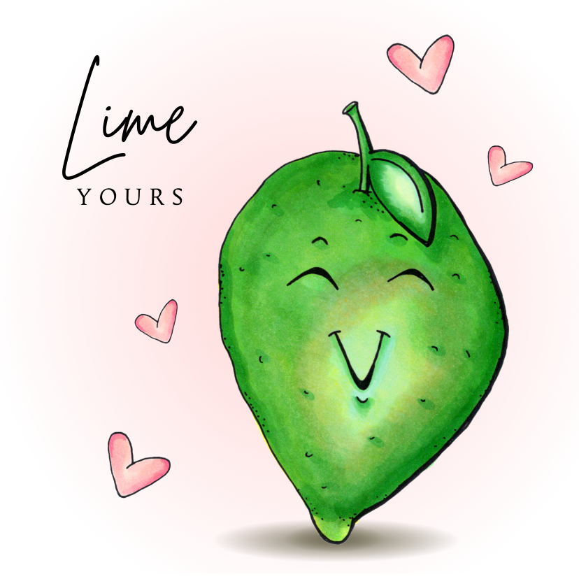 Valentijnskaarten - Valentijnskaart Lime yours