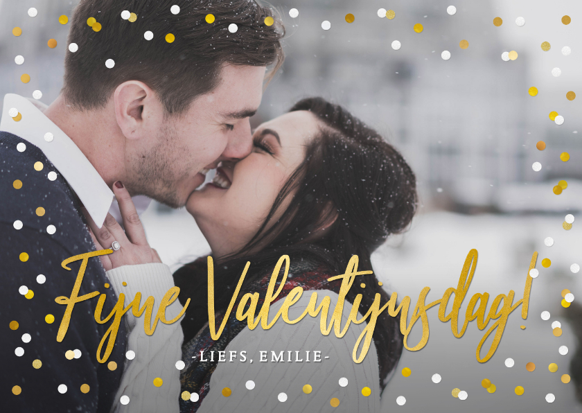 Valentijnskaarten - Valentijnskaart met grote foto en tekst fijne valentijnsdag