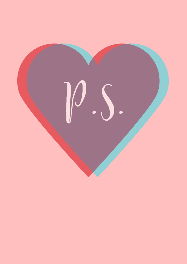 Valentijnskaarten - Valentijnskaart met twee harten