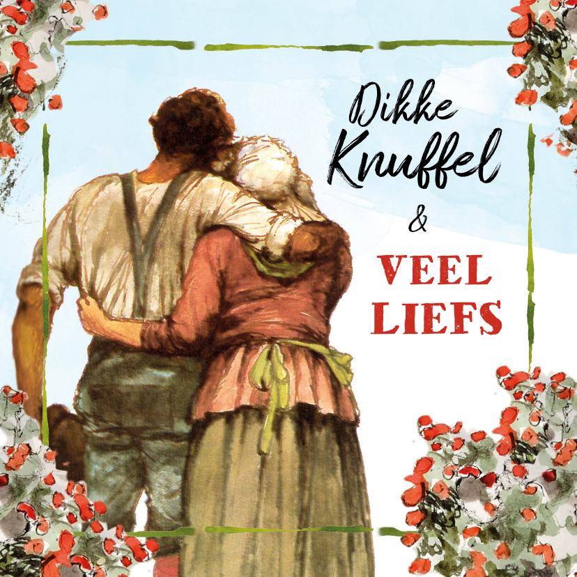 Valentijnskaarten - Valentijnskaart omhelzend koppel 