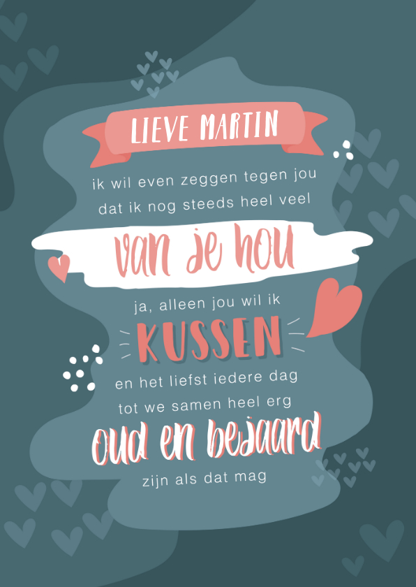 Valentijnskaarten - Valentijnskaart voor een man met tekst 'ik hou van jou'