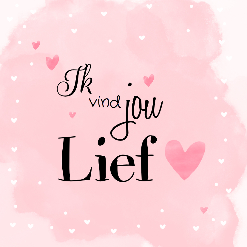 Valentijnskaart waterverf lief - Valentijnskaarten Valentijnskaarten - Valentijnskaart waterverf lief