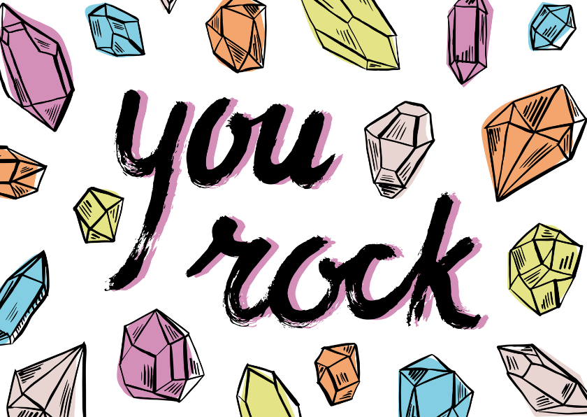 Valentijnskaarten - You rock - diamanten