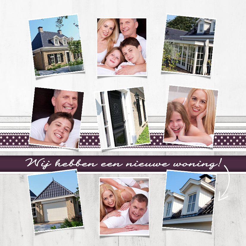 Collagekaart nieuwe woning - BK - Verhuiskaarten Verhuiskaarten - Collagekaart nieuwe woning - BK