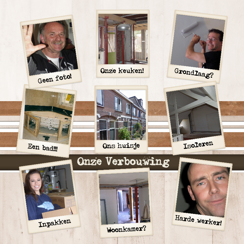 Collagekaart verbouwing - BK - Verhuiskaarten Verhuiskaarten - Collagekaart verbouwing - BK