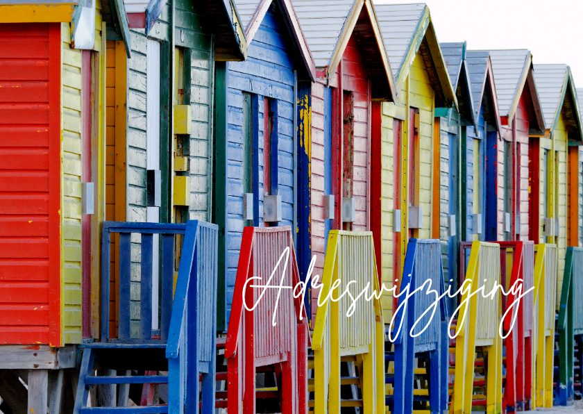 Colourful Home - strandhuisjes - Verhuiskaarten Verhuiskaarten - Colourful Home - strandhuisjes