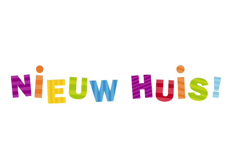 Nieuw Huis Gekleurde letters - Verhuiskaarten Verhuiskaarten - Nieuw Huis Gekleurde letters