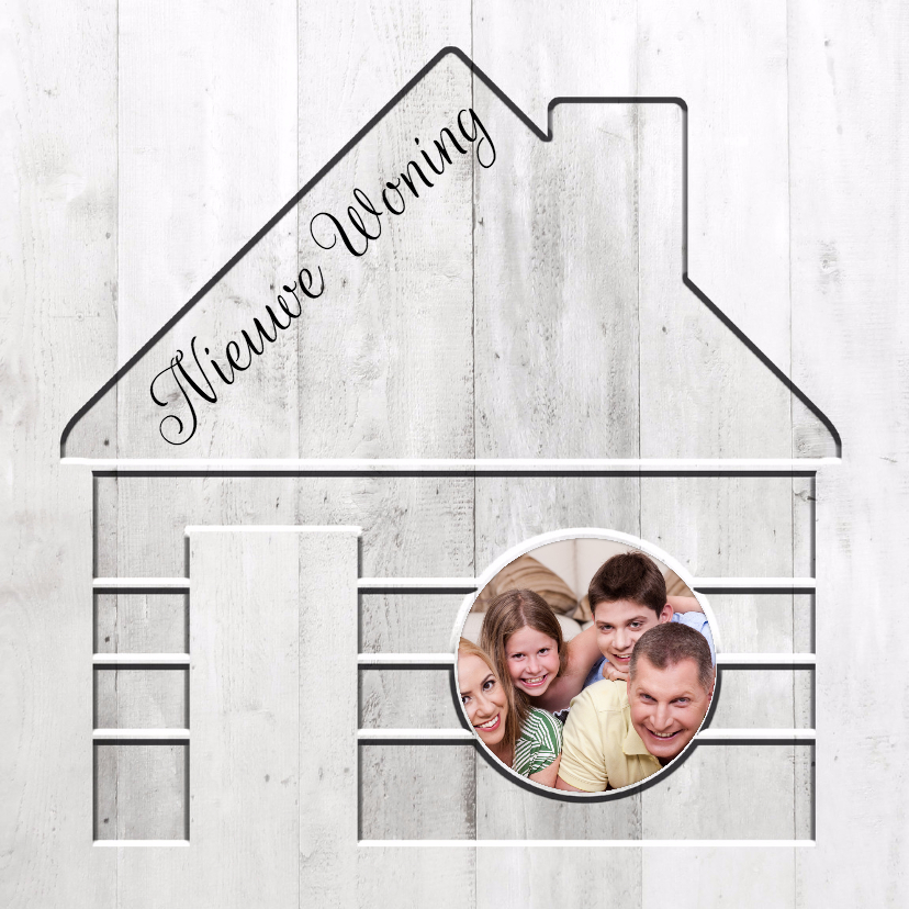 Nieuwe Woning in hout - BK - Verhuiskaarten Verhuiskaarten - Nieuwe Woning in hout - BK