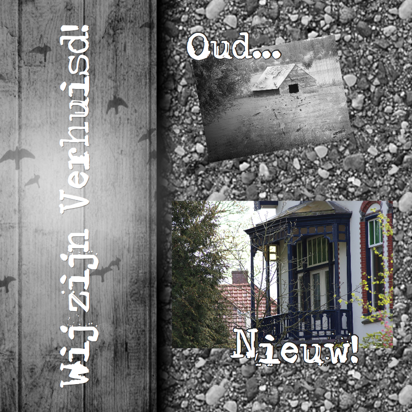 Oud en nieuw zelf afmaken - Verhuiskaarten Verhuiskaarten - Oud en nieuw zelf afmaken