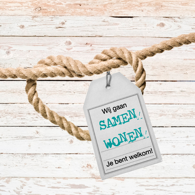 Samenwonen hart van touw - Verhuiskaarten Verhuiskaarten - Samenwonen hart van touw