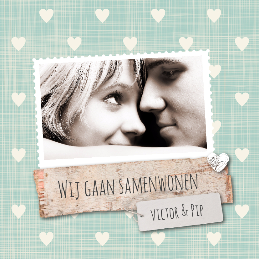 Samenwonen-hartjes-VictorPip-SK - Verhuiskaarten Verhuiskaarten - Samenwonen-hartjes-VictorPip-SK