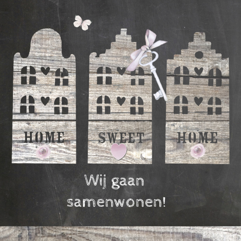samenwonen houten huisjes - Verhuiskaarten Verhuiskaarten - samenwonen houten huisjes