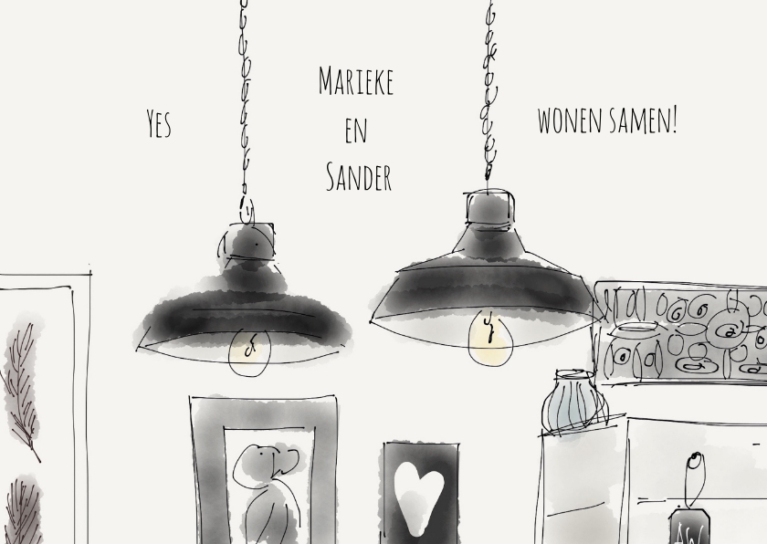 Samenwonen - Lampen - Verhuiskaarten Verhuiskaarten - Samenwonen - Lampen