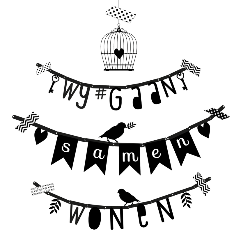 Samenwonen letterslinger wgs - B - Verhuiskaarten Verhuiskaarten - Samenwonen letterslinger wgs - B