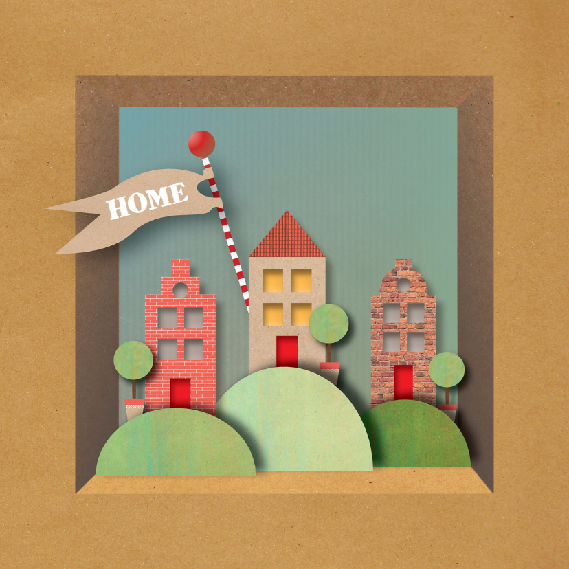 Verhuis - Home on a hill - MW - Verhuiskaarten Verhuiskaarten - Verhuis - Home on a hill - MW