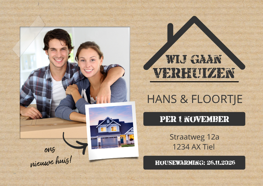 Verhuiskaarten - Verhuisbericht - wij gaan verhuizen fotokaart