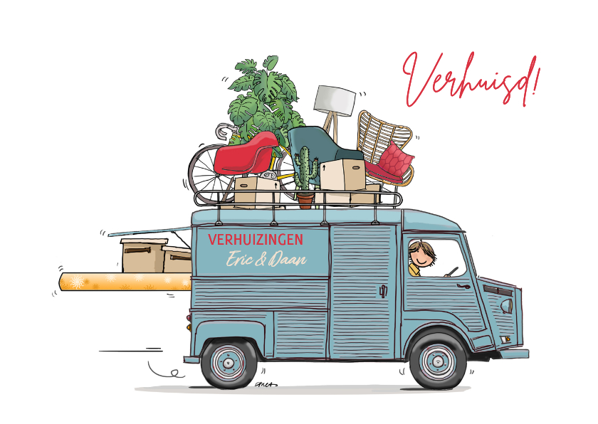 Verhuiskaarten - Verhuisbus verhuiskaart