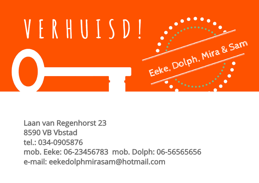 Verhuisd eigen txt sleutel - rh - Verhuiskaarten Verhuiskaarten - Verhuisd eigen txt sleutel - rh