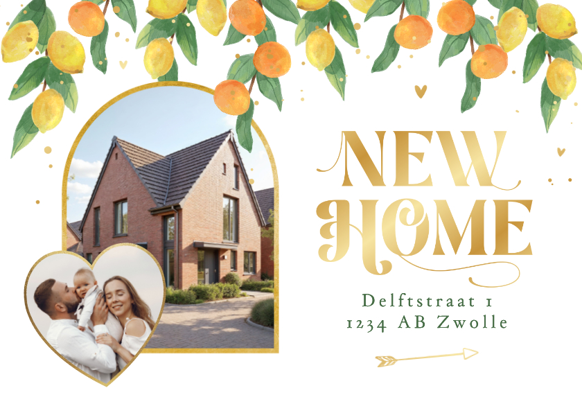 Verhuiskaart adreswijziging new home citrusvruchten hartjes - Verhuiskaarten Verhuiskaarten - Verhuiskaart adreswijziging new home citrusvruchten hartjes