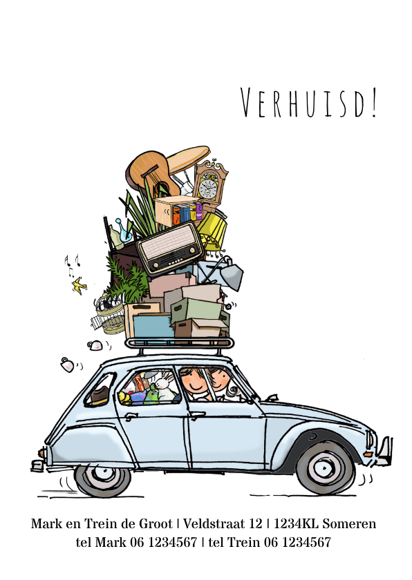 Verhuiskaart Citroen Dyane av - Verhuiskaarten Verhuiskaarten - Verhuiskaart Citroen Dyane av