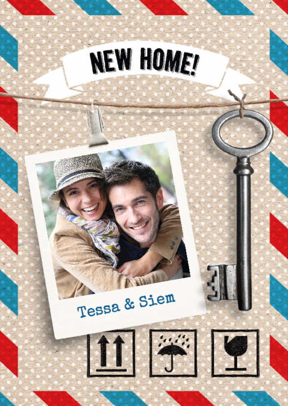 Verhuiskaart foto met sleutel - Verhuiskaarten Verhuiskaarten - Verhuiskaart foto met sleutel