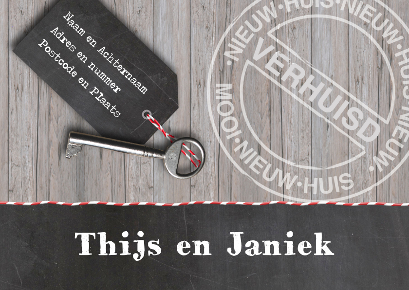 Verhuiskaart krijt en touwtje2 - Verhuiskaarten Verhuiskaarten - Verhuiskaart krijt en touwtje2