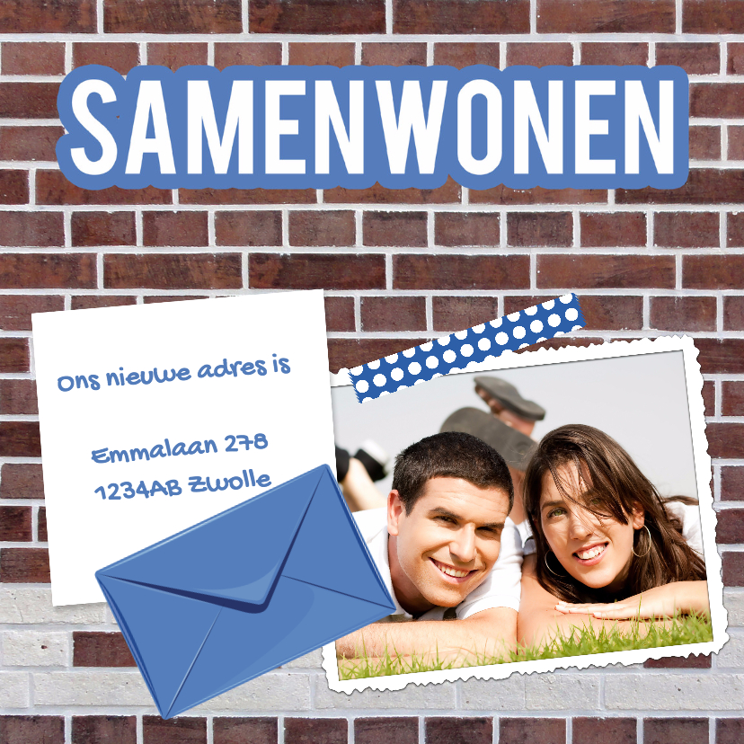 Verhuiskaart met bakstenen - DH - Verhuiskaarten Verhuiskaarten - Verhuiskaart met bakstenen - DH