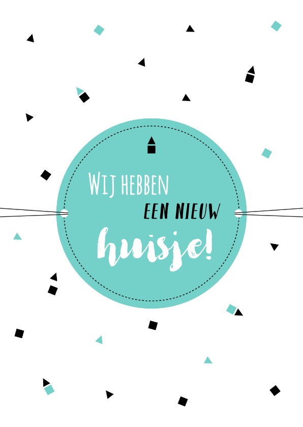 Verhuiskaart met driehoekjes - Verhuiskaarten Verhuiskaarten - Verhuiskaart met driehoekjes