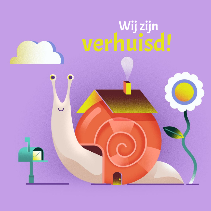 Verhuiskaarten - Verhuiskaart met grappig slakje