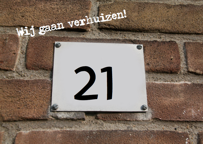 Verhuiskaart met huisnummer - Verhuiskaarten Verhuiskaarten - Verhuiskaart met huisnummer