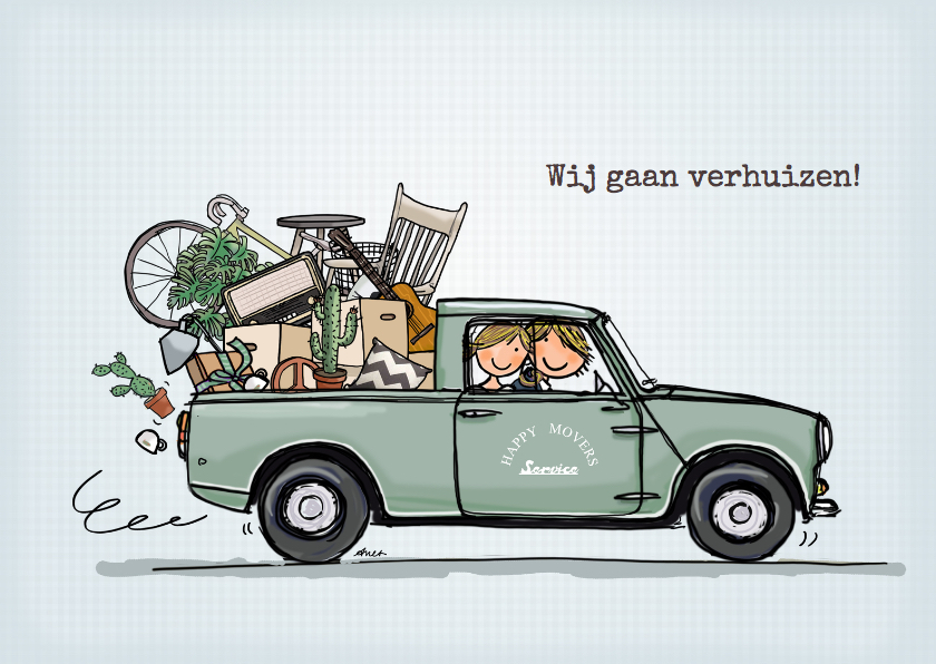 Verhuiskaarten - Verhuiskaart Minipickup - AV