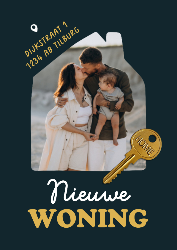 Verhuiskaarten - Verhuiskaart nieuwe woning sleutel home foto huis