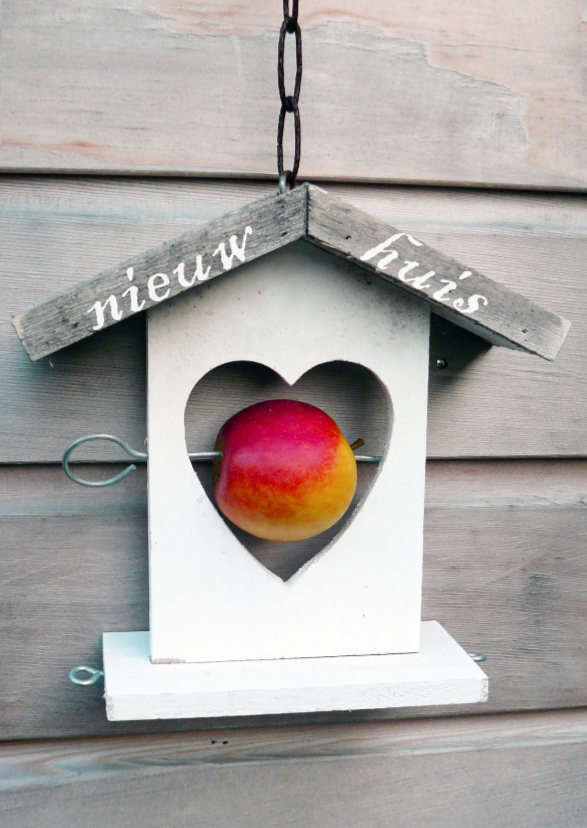 Verhuiskaart vogelhuisje hart - Verhuiskaarten Verhuiskaarten - Verhuiskaart vogelhuisje hart