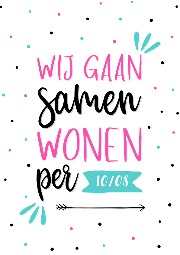 Verhuiskaart Wij gaan samenwonen per .. - Verhuiskaarten Verhuiskaarten - Verhuiskaart Wij gaan samenwonen per ..