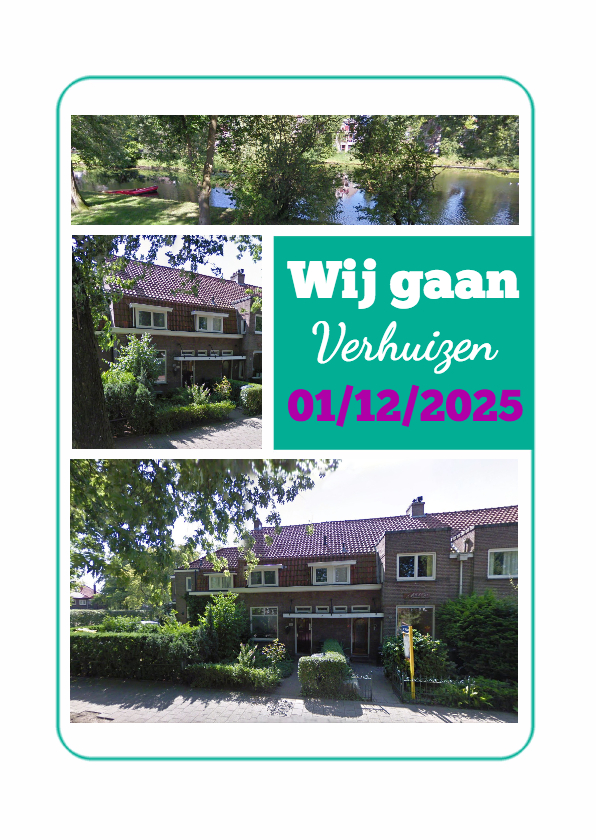 Verhuizing groen met paars - BK - Verhuiskaarten Verhuiskaarten - Verhuizing groen met paars - BK