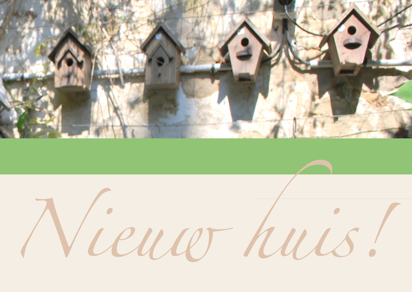 Vogelhuisjes beige - Verhuiskaarten Verhuiskaarten - Vogelhuisjes beige