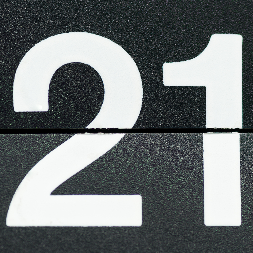 21 van omklapcijfers - Verjaardagskaarten Verjaardagskaarten - 21 van omklapcijfers